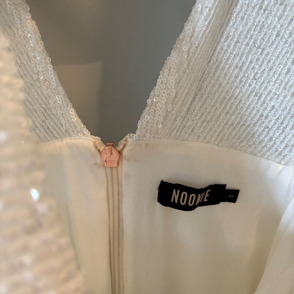 Nookie Pandora Plunge Sequin Mini Dress in White - Picture 9 of 10
